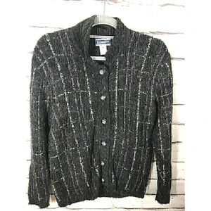Pendleton Womens Size M Gray/Multicolor Button Up Long Sleeve Sweater Cardigan